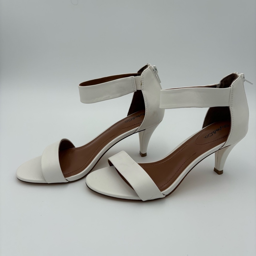 Style & Co White Ankle Strap Heels | New Never Worn | Size 7.5